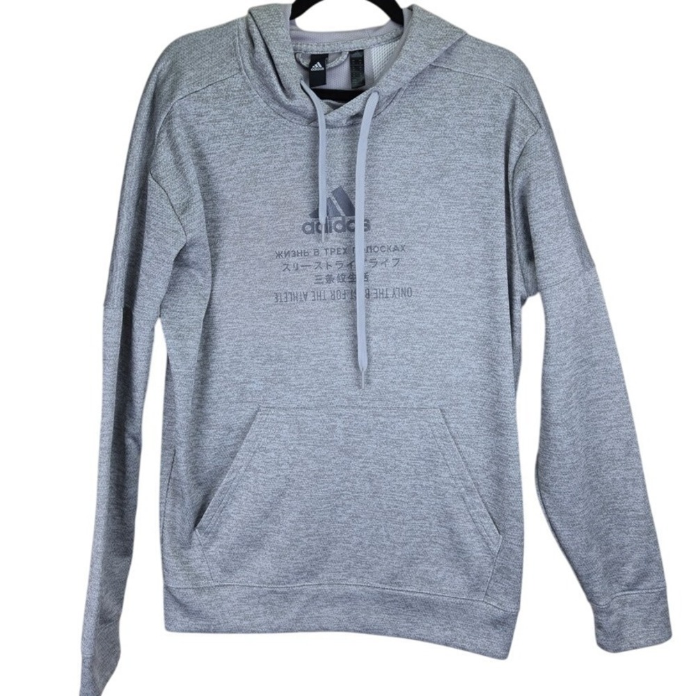 Adidas‎ Mens Sweatshirt Hoodie Size Medium Pullover Languages Sporty Activewear